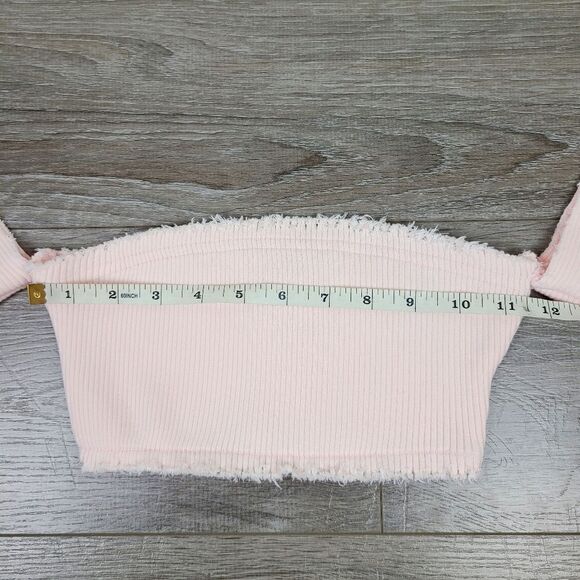 Hot & Delicious Light Pink Off The Shoulder Bandeau Top Small - Picture 13 of 16